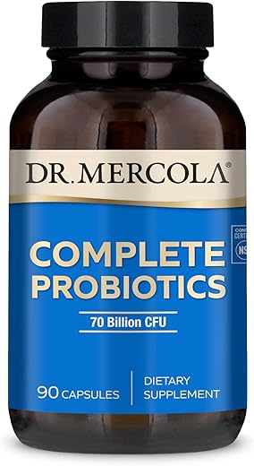 Probióticos Completos (70 Bilhões UFC) 90 Porções (90 Cápsulas), Auxilia a Saúde Digestiva, Livre de Transgênicos, Sem Soja, Sem Glúten - Dr. Mercola
