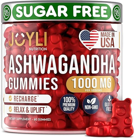 JOYLI Nutrition - Gomas de Ashwagandha para Mulheres – Fortaleça-se com Energia Natural | 60 g