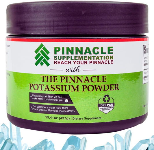Pinnacle Supplementation - Pinnacle Potassium Citrate em Pó – Suplemento de Potássio em Pó, Suplemento Mineral, Pó Eletrolítico Keto, Suporta Equilíbrio de Hidratação e Cãibras Musculares, 100% Puro, Sem Aditivos, Sem