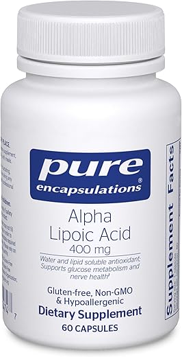 Ácido Alfa Lipóico 400 mg | Suporte ao Fígado, Antioxidantes, Saúde Nervosa e Cardiovascular, Radicais Livres e Suporte a Carboidratos* | 60 cápsulas - Pure Encapsulations