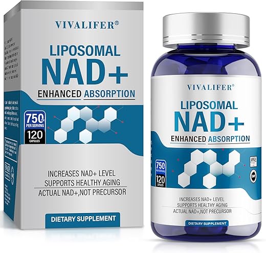 DQQI - Liposomal NAD 750 mg – 120 Cápsulas Ultra-Puras para Máxima Absorção – Alternativa ao Nicotinamida Ribosídeo – Promove Anti-Envelhecimento, Suporte Antioxidante, Metabolismo