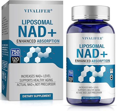 DQQI - Liposomal NAD 750 mg – 120 Cápsulas Ultra-Puras para Máxima Absorção – Alternativa ao Nicotinamida Ribosídeo – Promove Anti-Envelhecimento, Suporte Antioxidante, Metabolismo