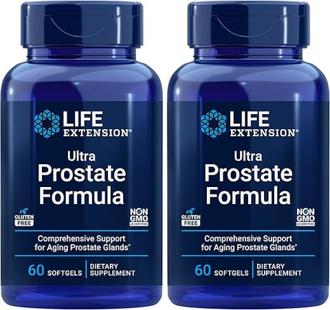 Ultra Fórmula Próstata, Saw Palmetto para Homens, pygeum, Raiz de Urtiga, licopeno, 11 nutrientes para a Função da Próstata, Não-OGM, Sem Glúten, 60 softgels (Embalagem…) - Life Extension