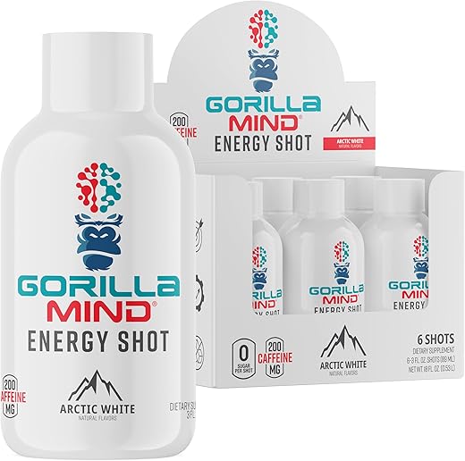 Gorilla Mind - Gorilla Mode Energy Shots (6-Pack) – Energéticos para Foco Aprimorado | 60ml/g