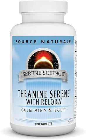 Theanine Serene com Relora, Mente e Corpo Calmos – 120 Comprimidos - Source Naturals