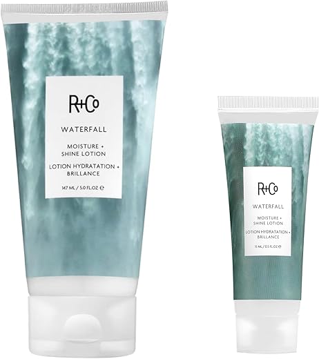 R+Co - R Co Loção Hidratante e Brilho Waterfall (150 ml) Tamanho Viagem (15 ml) | Vegano Cruelty-Free |