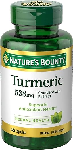 Nature's Bounty - Natures Bounty Cúrcuma 538 mg Extrato Padronizado, 45 Unidades (Pacote com 2) – Turmeric 538 mg, Extrato Padronizado, 45 Unidades (Pacote com 2)