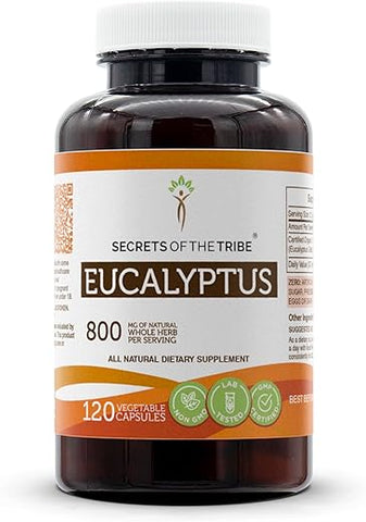 Secrets of the Tribe - Segredos da Tribo Eucalipto 120 Cápsulas, 800 mg, Folha Seca de Eucalipto (Eucalyptus Globulus) (120 Cápsulas)