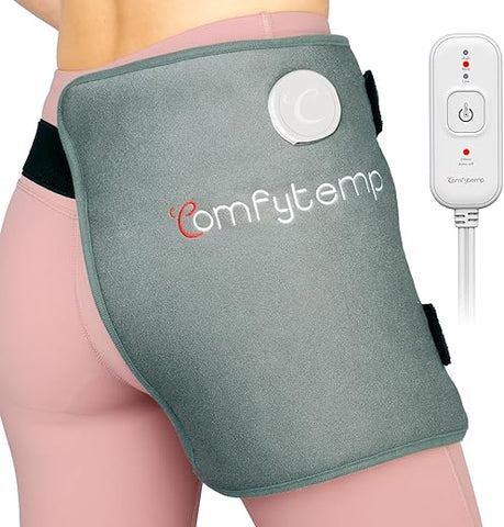 Aquecedor de Quadril Comfytemp para Alívio da Dor no Quadril/ Ciática – Suporte de Quadril Elegível para FSA HSA, Presentes de Aniversário para Mulheres/Homens/Mães, Aquecedor Elétrico para Costas Inferiores/Coxa/Nádegas, Quente