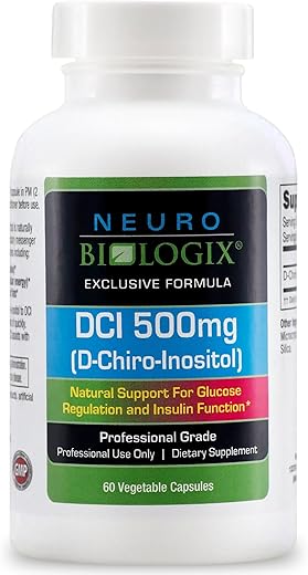 Cápsulas de D-Chiro-Inositol 500mg – Suporte abrangente ao equilíbrio hormonal, humor e energia – 60 cápsulas vegetais - Neuro biologix