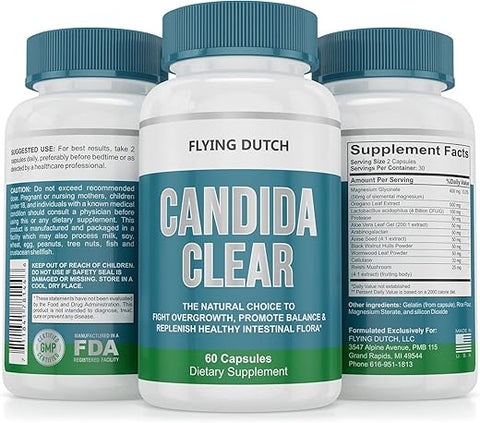 FLYING DUTCH - CANDI CLEAR: Suplemento com Orégano, Magnésio e Cogumelo Reishi | Complexo de Suporte Intestinal para Digestão – Fortalecimento Extra