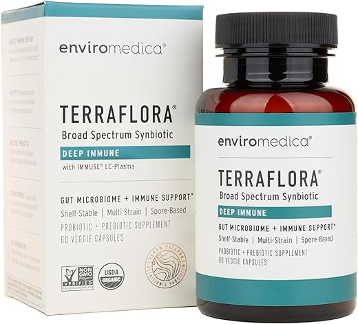 Terraflora Deep Immune – Probiótico Prebiótico SBO de Bacillus Spore Form Synbiotic com LC-Plasma – Impulsionador Imunológico Poderoso (60ct) - Enviromedica