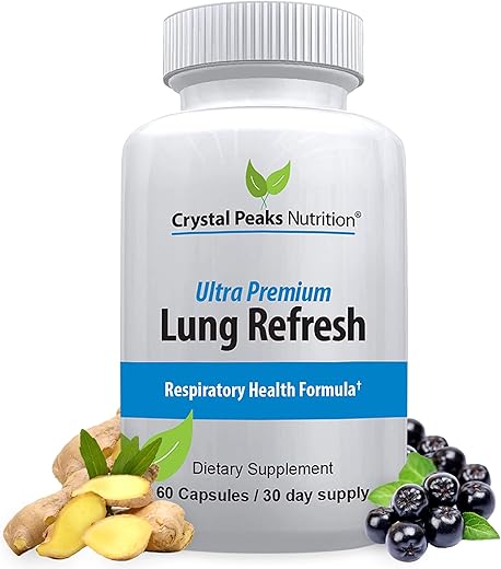 CRYSTAL PEAKS NUTRITION - Lung Refresh – Alívio para os Pulmões | Fórmula Natural | 60 cápsulas | 500mg