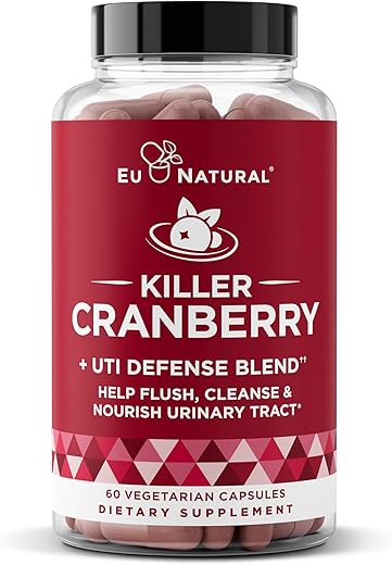 Eu Natural - Pílulas de Cranberry 9 em 1 para Mulheres – Defesa contra ITU com Ingredientes Clinicamente Estudados – Suplemento de 9 Extratos para o Trato Urinário – Casca de Pinheiro, Própolis, Vitamina D