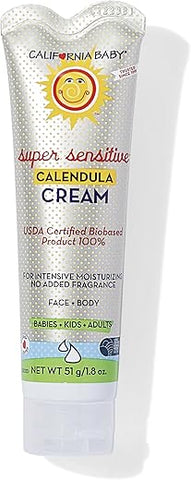 Creme de Calêndula (Sem Perfume) | Creme Suavizante para o Rosto do Bebê | 100% à Base de Plantas | Calêndula Orgânica Aloe Vera | Loção Sem Perfume para Pele Sensível | Hipoalergênica - California Baby