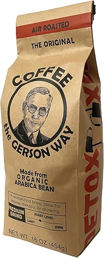 Gerson Good - Café Gerson – Moagem Média, Torra Média (Ar), Detox, Enema, Bebível, 454g