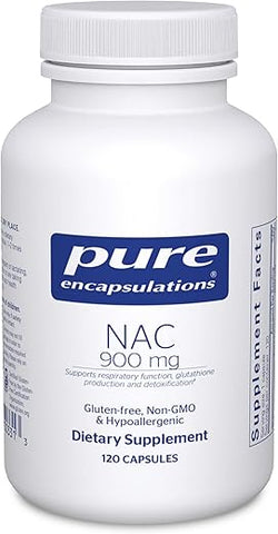 NAC 900 mg – Suplemento de Aminoácido N-Acetil Cisteína para os Pulmões - Pure Encapsulations