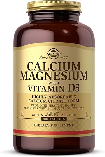 SOLGAR - Solgar Cálcio Magnésio com Vitamina D3, 300 Comprimidos – Fortalece os Ossos e Suporta o Sistema Nervoso