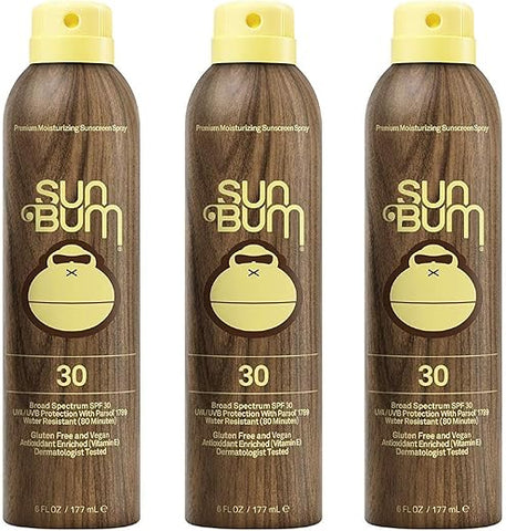Protetor Solar Sun Bum Original Spray Hidratante FPS 30 | Vegano e Amigo dos Recifes | Octinoxate | 118 ml