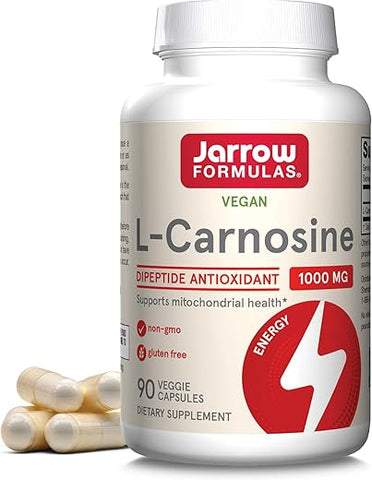 L-Carnosine 1000 mg – Suporte Antioxidante para Saúde Mitocondrial – 90 Cápsulas Vegetarianas - Jarrow Formulas