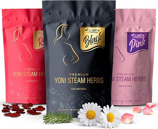 Conjunto de 3 Misturas de Ervas para Vaporização Yoni para V Steam – Mistura Herbal Natural – Blend Orgânico Puro 100% – Detox, Limpeza, Equilíbrio de pH para Mulheres – Revitalizante - FIVONA