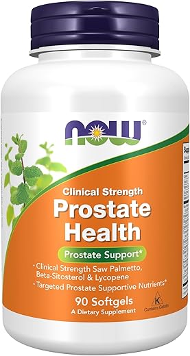 NOW Foods - NOW Supplements – Saúde da Próstata com Saw Palmetto e Beta-Sitosterol – Força Clínica – 60 cápsulas