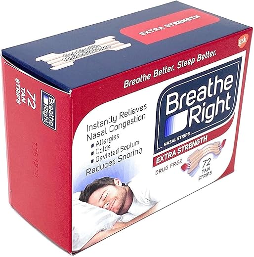 Faixa Nasal Breathe Right Extra (72 Unidades) – Alívio da Congestão Nasal