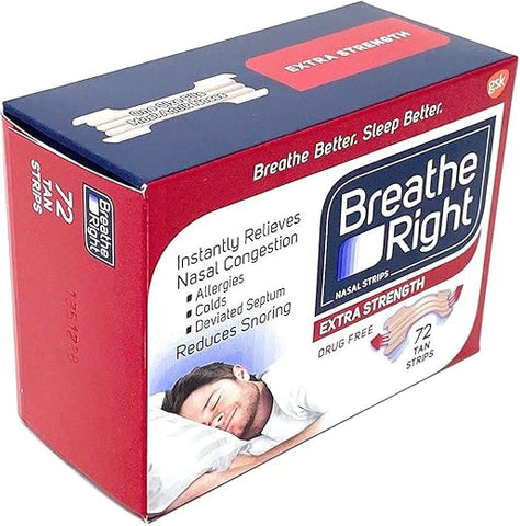 Faixa Nasal Breathe Right Extra (72 Unidades) – Alívio da Congestão Nasal