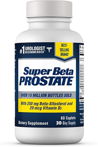 Suplemento New Vitality Super Beta Prostate para a Saúde Masculina – Reduza idas ao banheiro, promova sono, melhor esvaziamento da bexiga