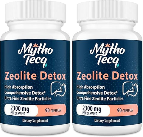 MythoTecq - Zeolite Detox Cápsulas 2300 MG – Carvão Ativado | Marca Zeolite em Cápsulas