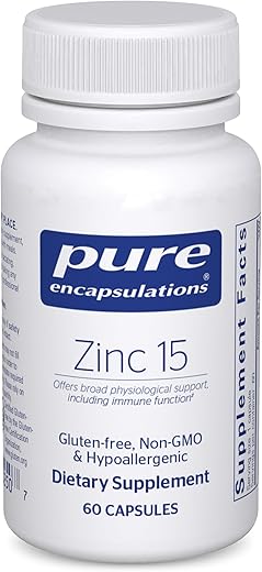 Zinc 15 mg – Suplemento de Zinco Picolinato para Suporte ao Sistema Imunológico e Crescimento - Pure Encapsulations