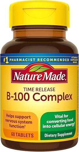 B-100 Complex – 60 Comprimidos de Liberação Prolongada para Saúde Metabólica (Pacote com 3) - Nature Made