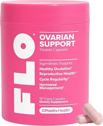 O Positiv - FLO – Suporte à Saúde Ovariana: Equilíbrio Hormonal para Mulheres, Suplemento de Inositol com DIM, Myo-Inositol