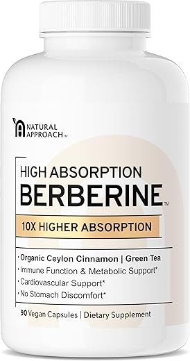 Natural Approach - Berberina Fitosomo de Alta Absorção – 10X Mais Biodisponível | Suporte Metabólico para Mulheres | Marca: High Absorption