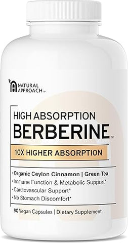 Natural Approach - Berberina Fitosomo de Alta Absorção – 10X Mais Biodisponível | Suporte Metabólico para Mulheres | Marca: High Absorption