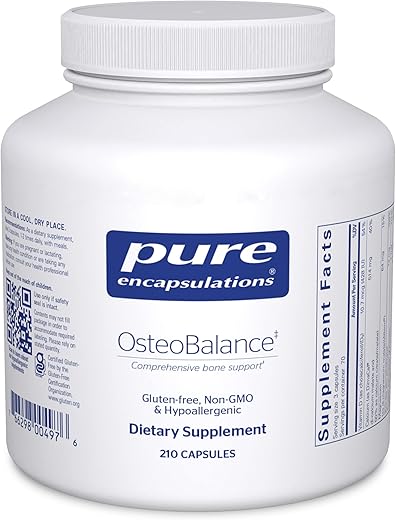 OsteoBalance | Suplemento Hipoalergênico para Promover Absorção de Cálcio e Melhorar a Mineralização Óssea Saudável* | 210 Cápsulas - Pure Encapsulations