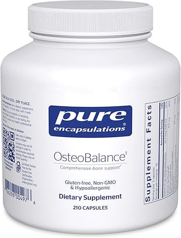 OsteoBalance | Suplemento Hipoalergênico para Promover Absorção de Cálcio e Melhorar a Mineralização Óssea Saudável* | 210 Cápsulas - Pure Encapsulations
