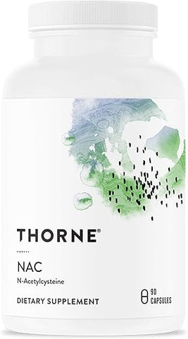 NAC – N-Acetilcisteína – 500mg – Suporte à Saúde Respiratória e Função Imunológica; Promove Desintoxicação do Fígado e dos Rins – 90 Cápsulas - THORNE