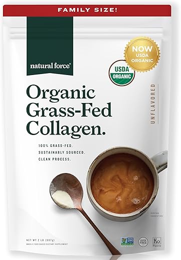 Colágeno Orgânico em Pó – Certificado Orgânico USDA | Colágeno Peptídeos em Pó | Marca Natural Force - Natural Force