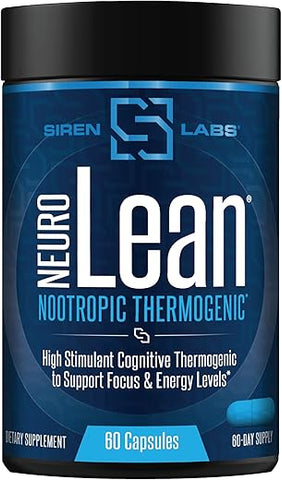 SIRENLABS - Siren Labs Neuro Lean Concentrado Termogênico para Saúde, Perda de Água, Energia e Foco – 60 Cápsulas