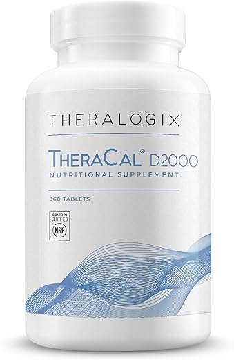 TheraCal D2000 – Suplemento para Suporte à Saúde Óssea com Cálcio, Magnésio, Vitamina D3, Vitamina K2 - Theralogix