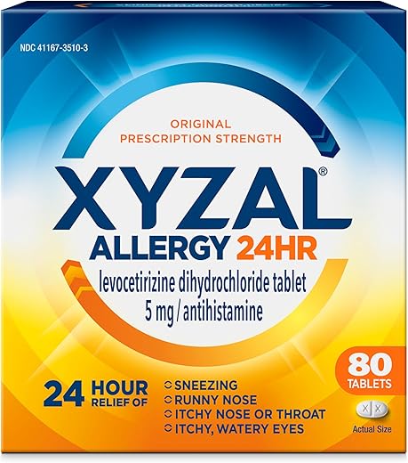 24h: Alívio de Alergia, 80 Comprimidos, Força Original - Xyzal