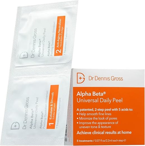 Dr Dennis Gross - Dr. Dennis Gross Alpha Beta Universal Daily Peel: Tratamento Diário para Tom Desigual, Textura Irregular, Linhas Finas e Poros Dilatados (5 Tratamentos)