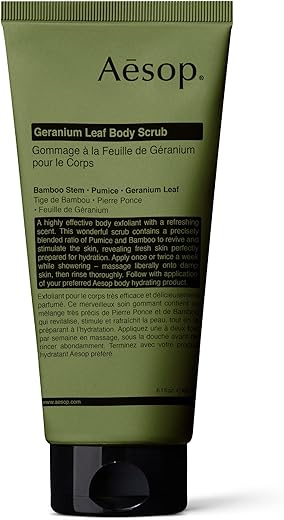 Geranium Leaf Body Scrub – Esfoliante Revigorante para uma Pele Lisa e Hidratada – 6.2 oz (185 ml) - Aesop