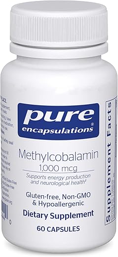Methylcobalamin 1,000 mcg – Vitamina B12 para Memória – Comprimidos de Alta Absorção - Pure Encapsulations