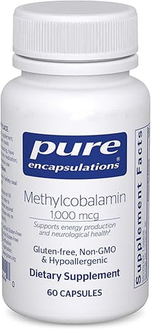 Methylcobalamin 1,000 mcg – Vitamina B12 para Memória – Comprimidos de Alta Absorção - Pure Encapsulations