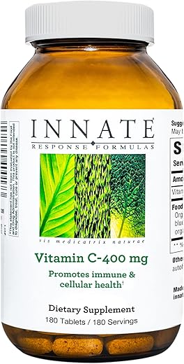 Innate Response Formulas - INNATE Response Formulas – Vitamina C-400 mg – Suplemento Antioxidante de Vitamina C – Promove Saúde Imunológica e Celular – Vegano, Kosher e Não-OGM – 180 comprimidos (180 Porções)