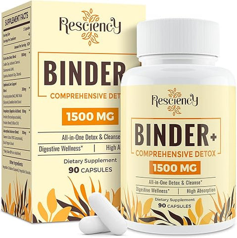 Resciency - 1500 MG Suplemento Desintoxicante – Carvão Ativado, Zeólita, Argila Bentonita – Fígado