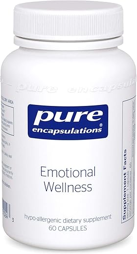 Bem-Estar Emocional 60 cápsulas vegetais | Fórmula para equilíbrio emocional | Marca Pure Encapsulations - Pure Encapsulations