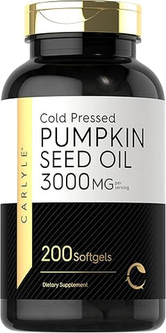 Carlyle - Óleo de Semente de Abóbora | 3000mg | 200 Cápsulas Softgel | Fórmula Livre de Transgênicos e Glúten | Suplemento Alimentar Prensado a Frio | por